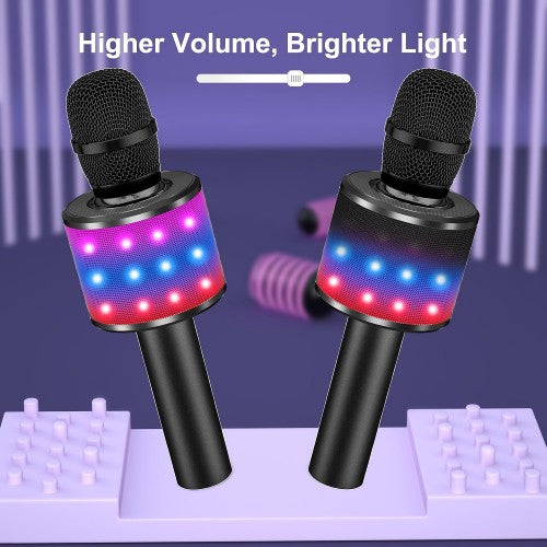 BONAOK Bluetooth Wireless Karaoke Microphone, 4-in1 Portable Handheld Mic with LED Lights, Karaoke Player for Kids, Adults BONAOK Bluetooth Wireless Karaoke Microphone, 4-in1 Portable Handheld Mic with LED Lights, Karaoke Player for Kids, Adults